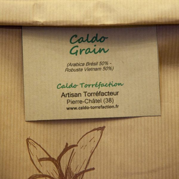 étiquette de café Caldo Grain 1 kg