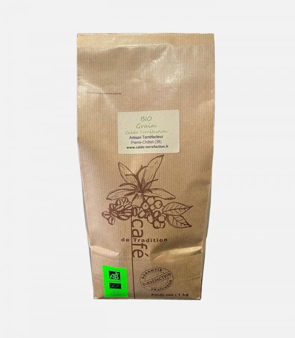 café bio en grain, sachet de 1kg